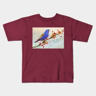 Blue Grosbeak Kids T-Shirt